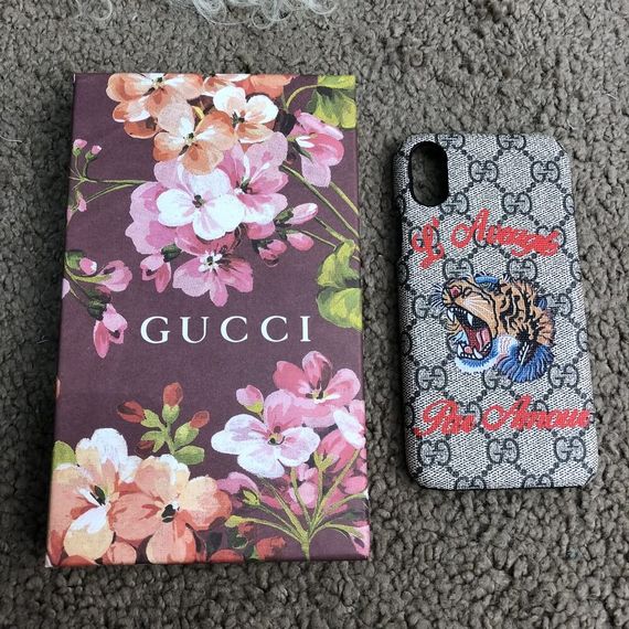 Чехол Gucci iPhone X Case with Tiger GG Supreme | Зображення 2
