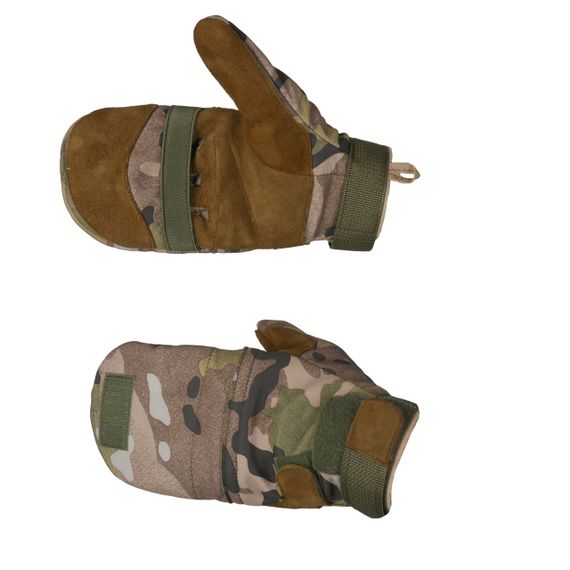 Тактичні утепленні зимові рукавиці Softshell мультикам L | Зображення 3