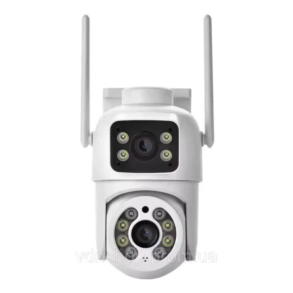 Камера відеоспостереження 6MP ICESEE поворотна з двома об'єктивами A28 | Зображення 1