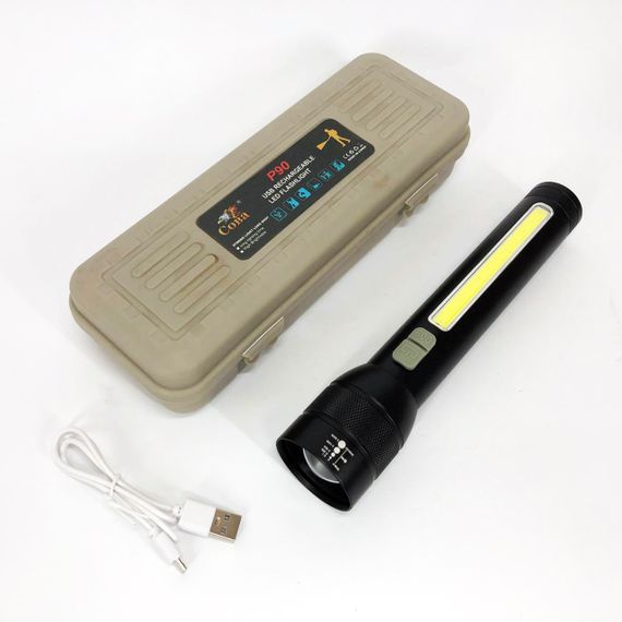 Ліхтарик потужний акумуляторний для дому CB-C23-P90+COB, Ліхтар акумуляторний LED ліхтар SG-17 | Зображення 9