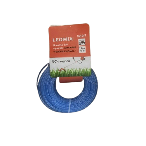 Ліска для тримера d3,0мм 15м зріз/квадрат з сердечником Professional LEOMIX
