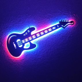 Панно декоративная картина на стену Гитара LED-SMART 16 цветов пульт 742х250 acr-p000107