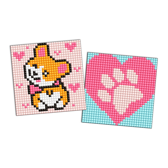 Алмазная мозаика "Корги" AMS1058 на самоклеящейся основе 9x9 см