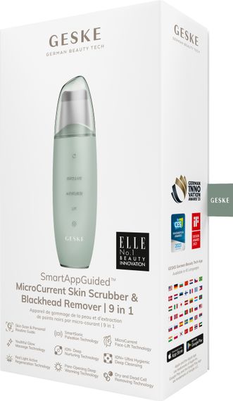 Мікрострумовий скрабер для шкіри та усунення чорних точок GESKE MicroCurrent Skin Scrubber&Blackhead Remover 9в1 green | Зображення 7