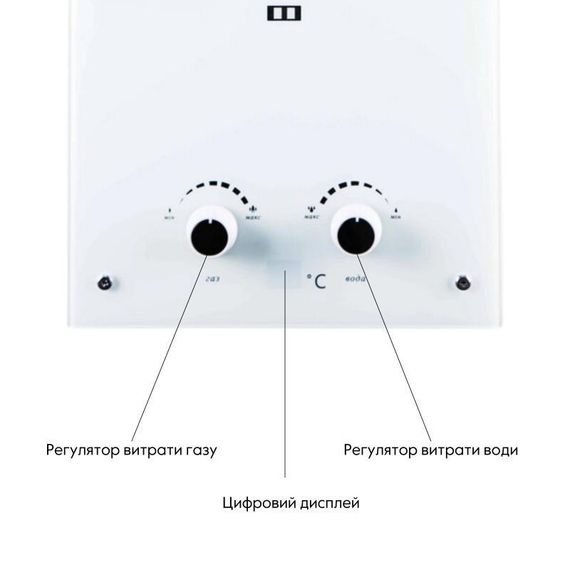 Колонка газова димохідна Thermo Alliance JSD20-10GE 10 л панель зі скла White | Зображення 4
