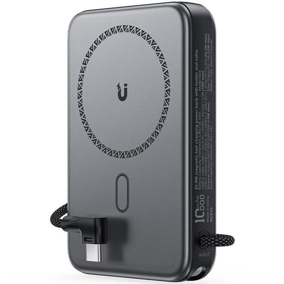Портативное ЗУ Power Bank Acefast M24 22.5W с БЗУ 10000 mAh Metal gray