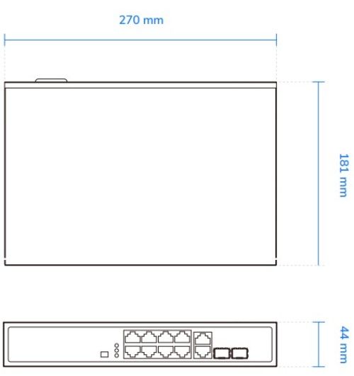 Комутатор VIVOTEK AW-FGT-100D-120, Unmanaged 8xFE PoE + 2xGE Combo Switch