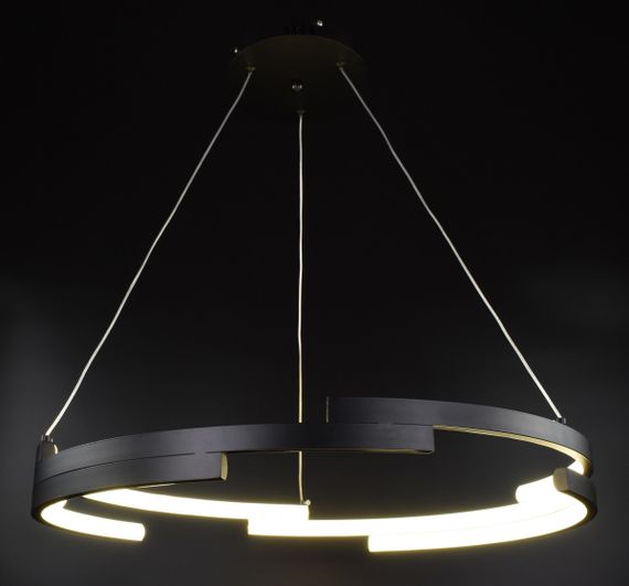 Люстра світлодіодна підвісна LED світильник для квартири на стелю лед 26905 Чорний 30-150х56х56 см. | Зображення 1