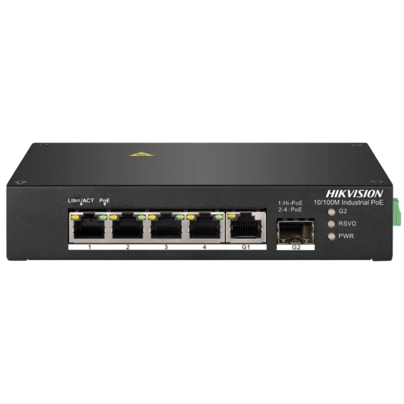 Hikvision DS-3T0306HP без БЖ Комутатор 4 порти некерований