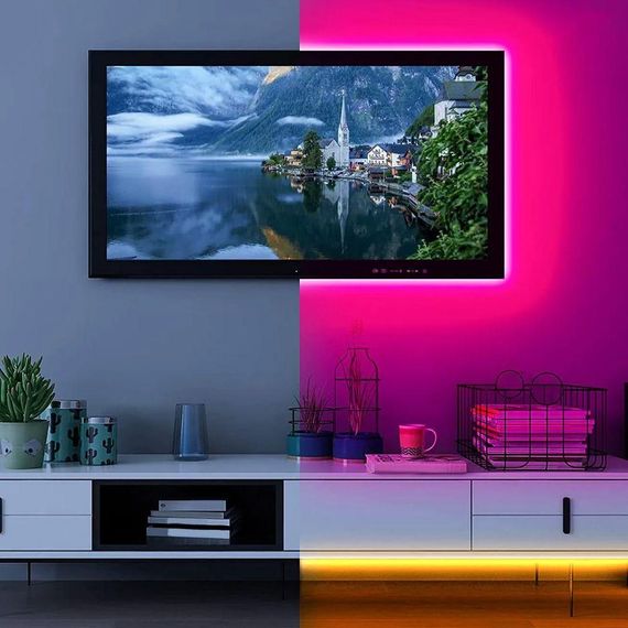 Світлодіодна стрічка от USB, 5 м, Led mood light / Багатокольорова LED підсвітка /  Стрічка з Bluetooth | Зображення 6