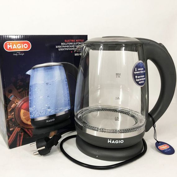 Тихий чайник с подсветкой 2 л Magio MG-982 2200 Вт, Качественные электрочайник, Электрочайник удобный TL-56 | Зображення 4