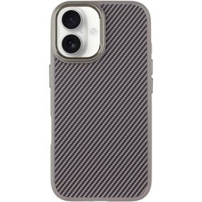 Чохол TPU+PC Carbon with MagSafe для Apple iPhone 16 (6.1") Grey