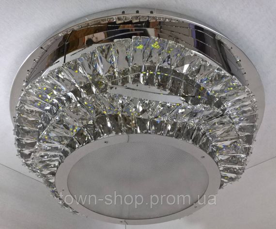 Люстра потолочная хрустальная LED с пультом C1784/500 Хром 18х50х50 см. | Зображення 2
