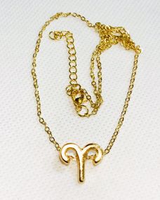 Колье Primo с подвеской знак зодиака Aries (Овен) - Gold