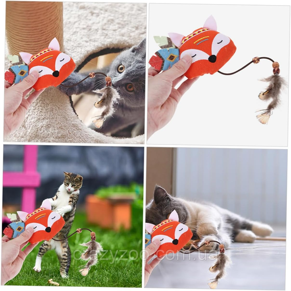 М'яка іграшка для котів EcoToys Лиса з котячою м'ятою 10x7.5 см | Зображення 8