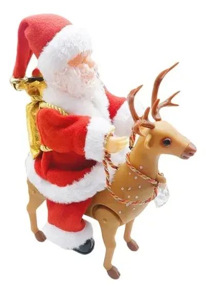 Игрушка Санта-Клаус верхом на олене /новогодняя игрушка | Зображення 6