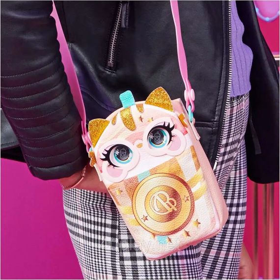 Інтерактивна сумочка на пояс зі світлом Кішка Purse Pets Catpuchino Interactive Pet Toy & Girls Crossbody Bag | Зображення 4