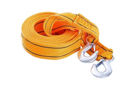 Трос буксировочный 5м*60мм 5т (усиленный двойной пряжкой) (крюк) (в блистере) СИЛА