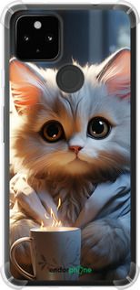 Чохол на Google Pixel 5A Білий кіт "5646sp-2286-2448"