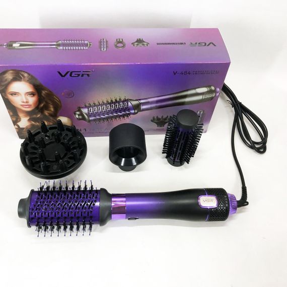 Фен-щітка стайлер VGR V-484 4 в 1. Колір: фіолетовий | Зображення 9