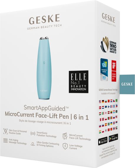 Мікрострумова ручка для підтяжки шкіри обличчя GESKE MicroCurrent Face-Lift Pen 6в1 turquoise | Зображення 7
