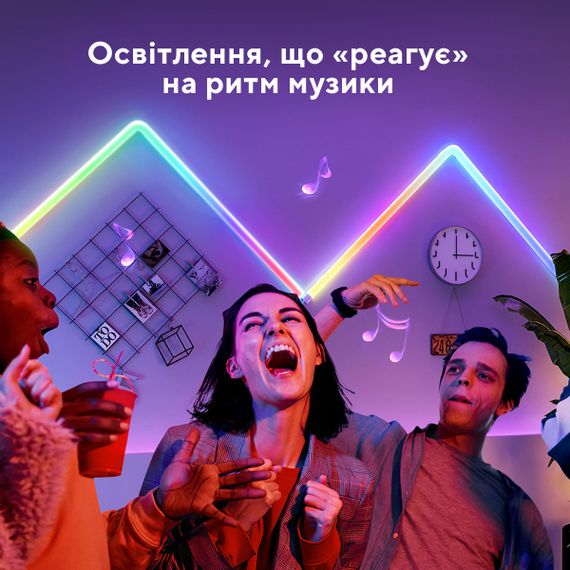 Набір настінних світильників Govee  H6062 Glide RGBIC Wall Light (6+1) RGB (B6062301) | Зображення 3