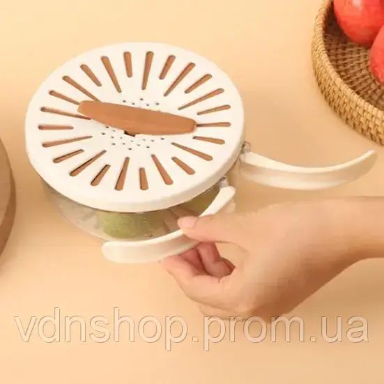 Двошаровий дренажний кошик / Миска для очищення фруктів із ситечком | Зображення 1