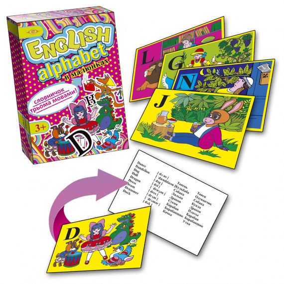 Дитячий розвиваючий комплект ENGLISH ALPHABET MKA0001 в картинках | Зображення 1