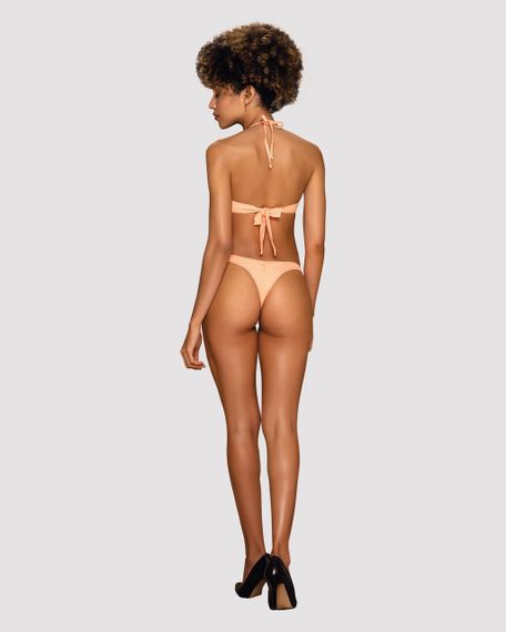 Купальник Obsessive Paralia з ліфом на кісточках та стрінгами на високій посадці, персиковий, S sexstyle | Зображення 3