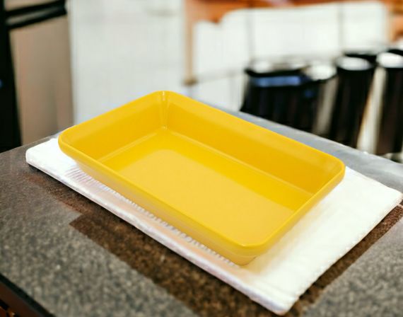 Блюдо для викладання продуктів з меламіну 30×19,5×5,5 см жовте | Зображення 2