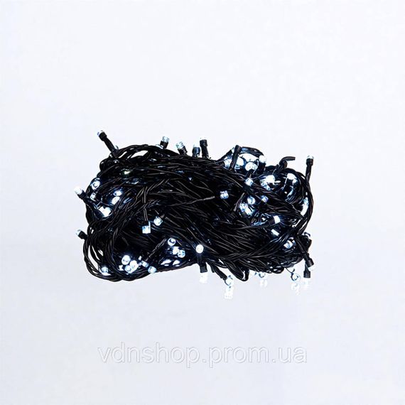Новорічна гірлянда кімнатна нитка 18 м 180 LED кімнатна гірлянда чорний провід Біле світло W180LED18MBW | Зображення 6