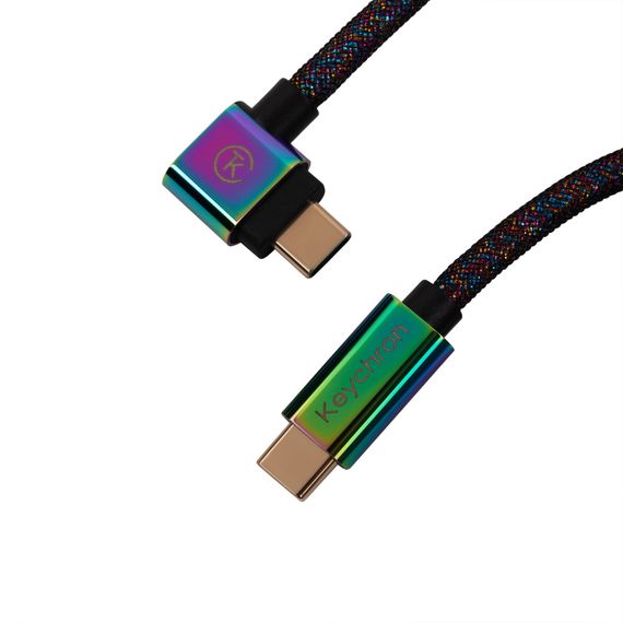 Дата кабель USB-C + USB A to USB-C 1.08m Premium Coiled Aviator black Keychron (CAB7_KEYCHRON) | Зображення 1