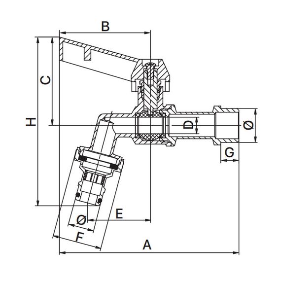 Кран полива с коннектором для быстрого подключения Europroduct EP.3102 1/2" (EP6042) | Зображення 1