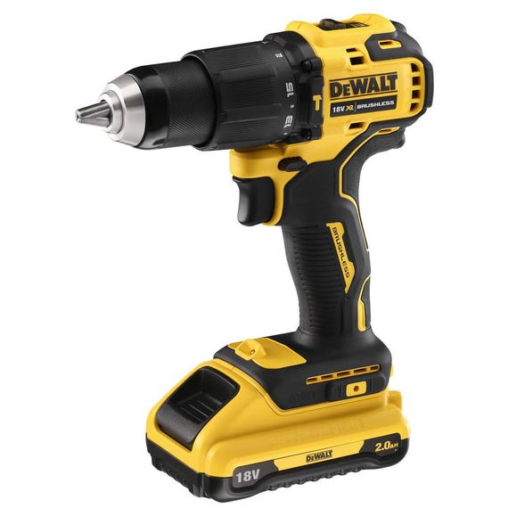 Дрель-шуруповерт аккумуляторная бесщёточная ударная 65 Нм DeWALT DCD709D2T | Зображення 1