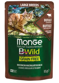 Корм Monge BWild Grain Free Cat Bufalo вологий з м'ясом буйвола для котів великих порід 85 гр