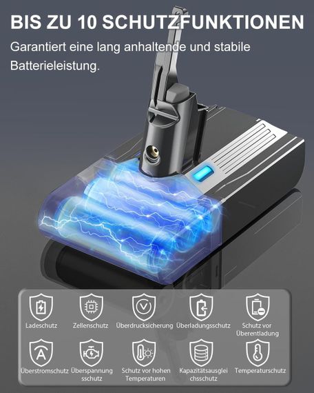 Аккумулятор для пылесоса Dyson V8 SV10 4.0 Ah с фильтром для Absolute, Animal Fluffy Motorhead сменная батарея | Зображення 3