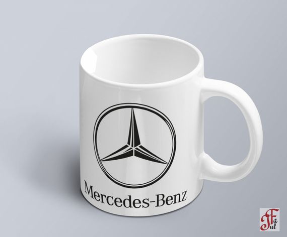 Чашка  з принтом авто логотип Mercedes Benz  (02010102008)