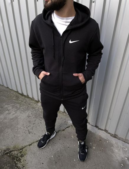 Чоловічий спортивний костюм зима Nike черний | Зображення 3