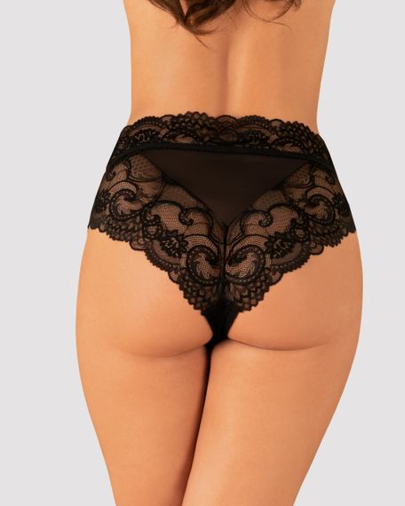 Трусики мереживні Obsessive Elizenes L \ XL Black, Черный,  L/XL | Зображення 1