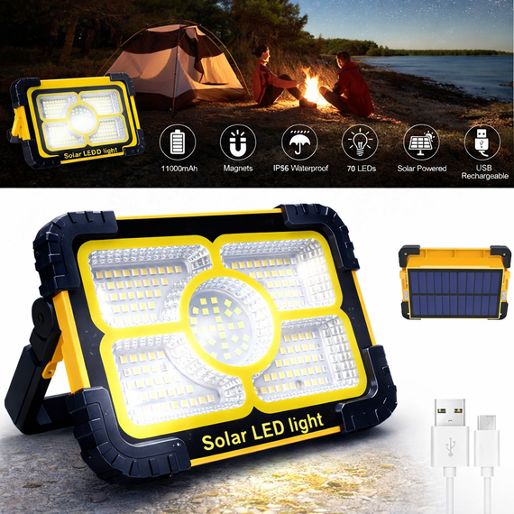 Фонарь аккумуляторный 30W, 3600mAh, Working Lamp JN-882 / Прожектор светодиодный / Лампа на солнечной панели