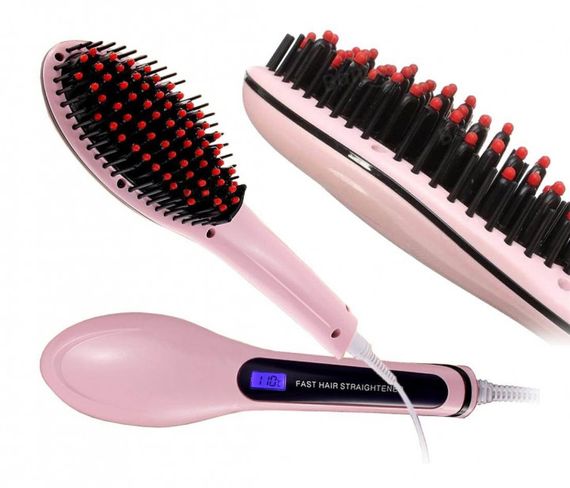 Гребінець випрямляч Fast Hair Straightener. KA-137 Колір рожевий | Зображення 2