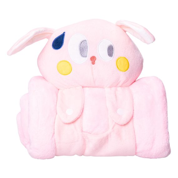 М'яка іграшка-плед Зайчик 120×160 (см) 2 в 1 Рожевий Colorful Home 5616-68P