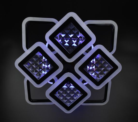 Люстра світлодіодна стельова LED світильник для квартири на стелю лед з пультом 26122 Чорний 11х54х62 см. | Зображення 7