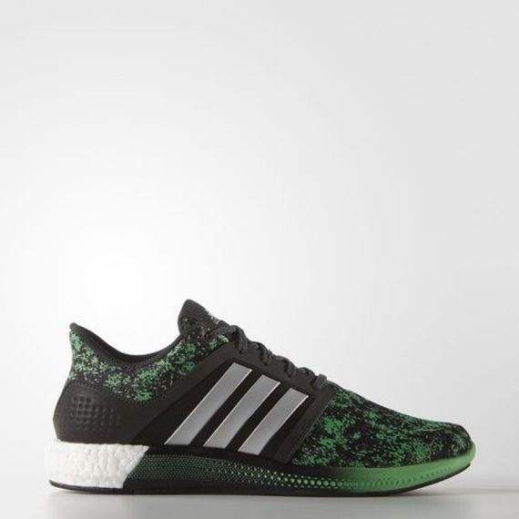 Кроссовки мужские adidas Solar rnr Boost AQ1915 (черные c зеленым, беговые, тканевый верх, бренд адидас) | Зображення 1