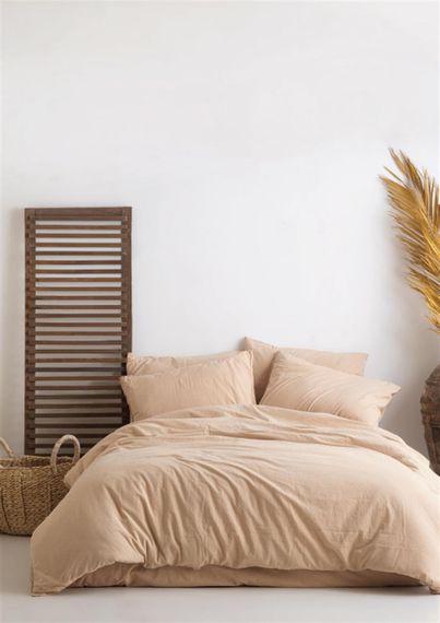 Постільна білизна Limasso Stonewashed Ranforse 200 х 220 см Akdeniz Bej