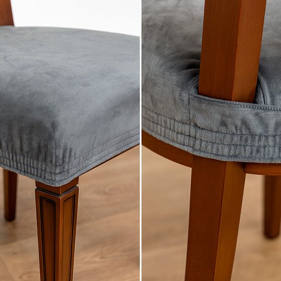 Чехлы на сиденье стула велюровые 2 шт темно серый Love You | Зображення 1