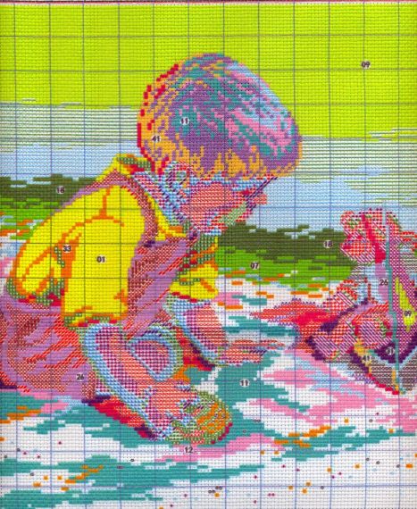 Набір для вишивання за нанесеною на канву схемою "The beach boy ". AIDA 14CT printed , 44*35 см | Зображення 6