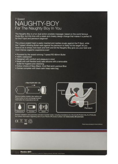 Вібромасажер простати Rocks Off Naughty-Boy Black, масаж промежини, макс. діаметр 3,5 см sexstyle | Зображення 2