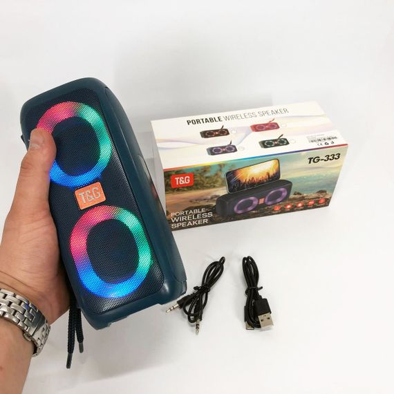 Блютуз колонка з флешкою і радіо TG333, Колонка блютуз оригінал Портативна з Bluetooth AR-24 | Зображення 6