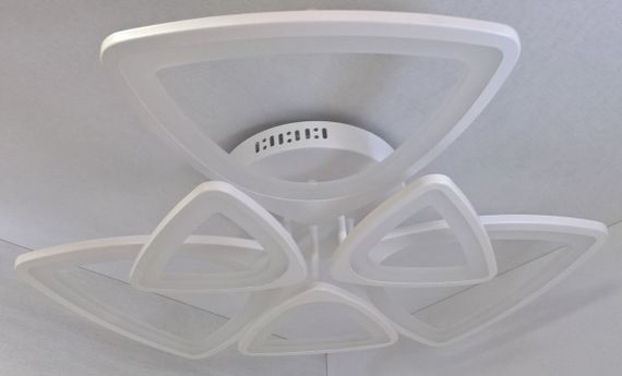 Люстра світлодіодна стельова LED світильник для квартири на стелю лед з пультом 25597 Білий 14х67х67 см. | Зображення 4